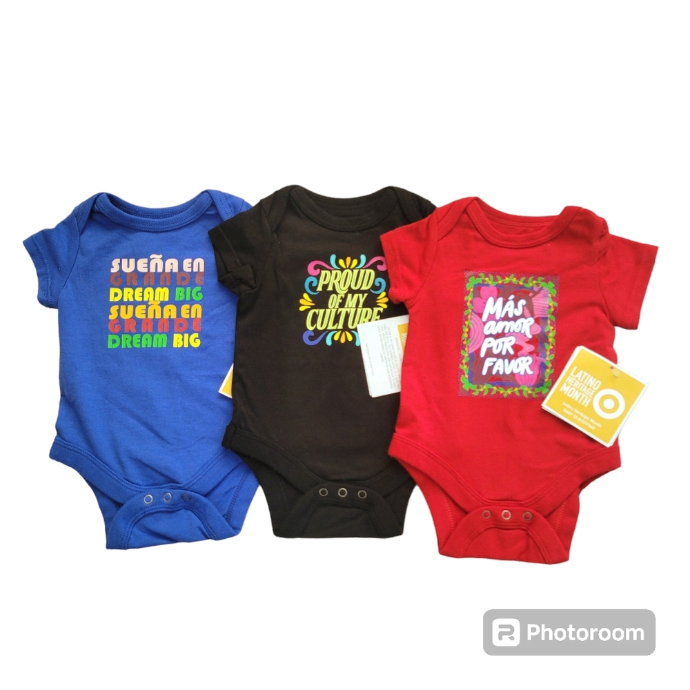 3 Latino Heritage Month Target Onsies NB Unisex